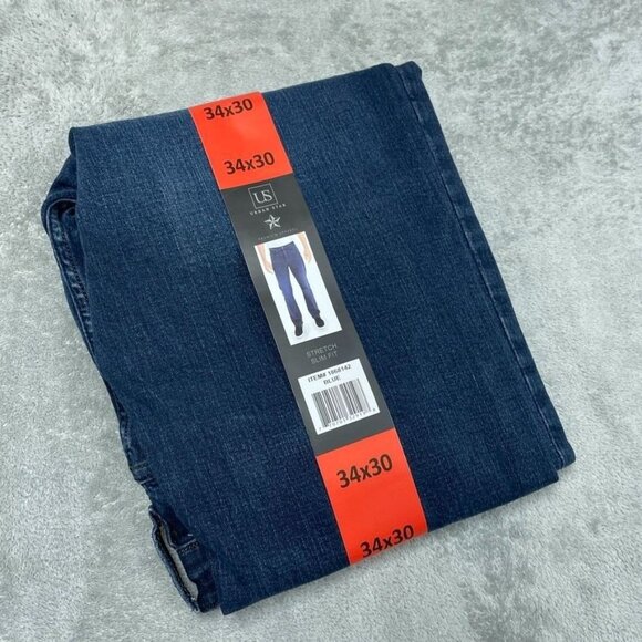 Urban Star Mens Stretch Slim Fit Jeans 34x30 Blue Denim a0659 - Picture 7 of 8